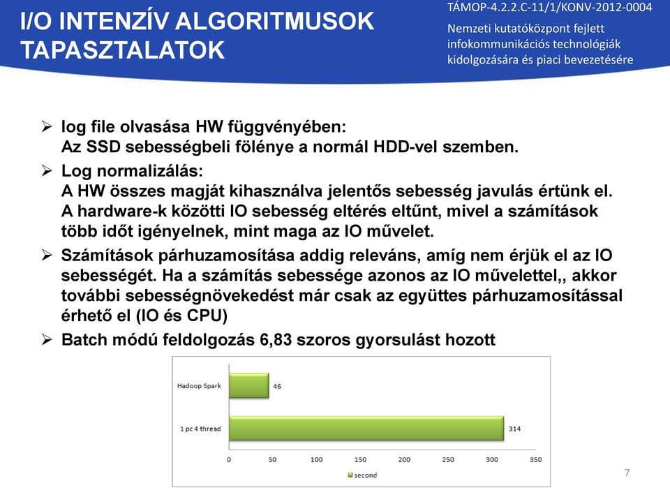 A hardware-k közötti IO sebesség eltérés eltűnt, mivel a számítások több időt igényelnek, mint maga az IO művelet.