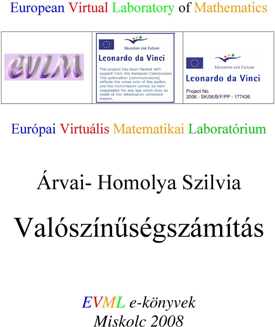 2006 - SK/06/B/F/PP - 177436 Európai Virtuális