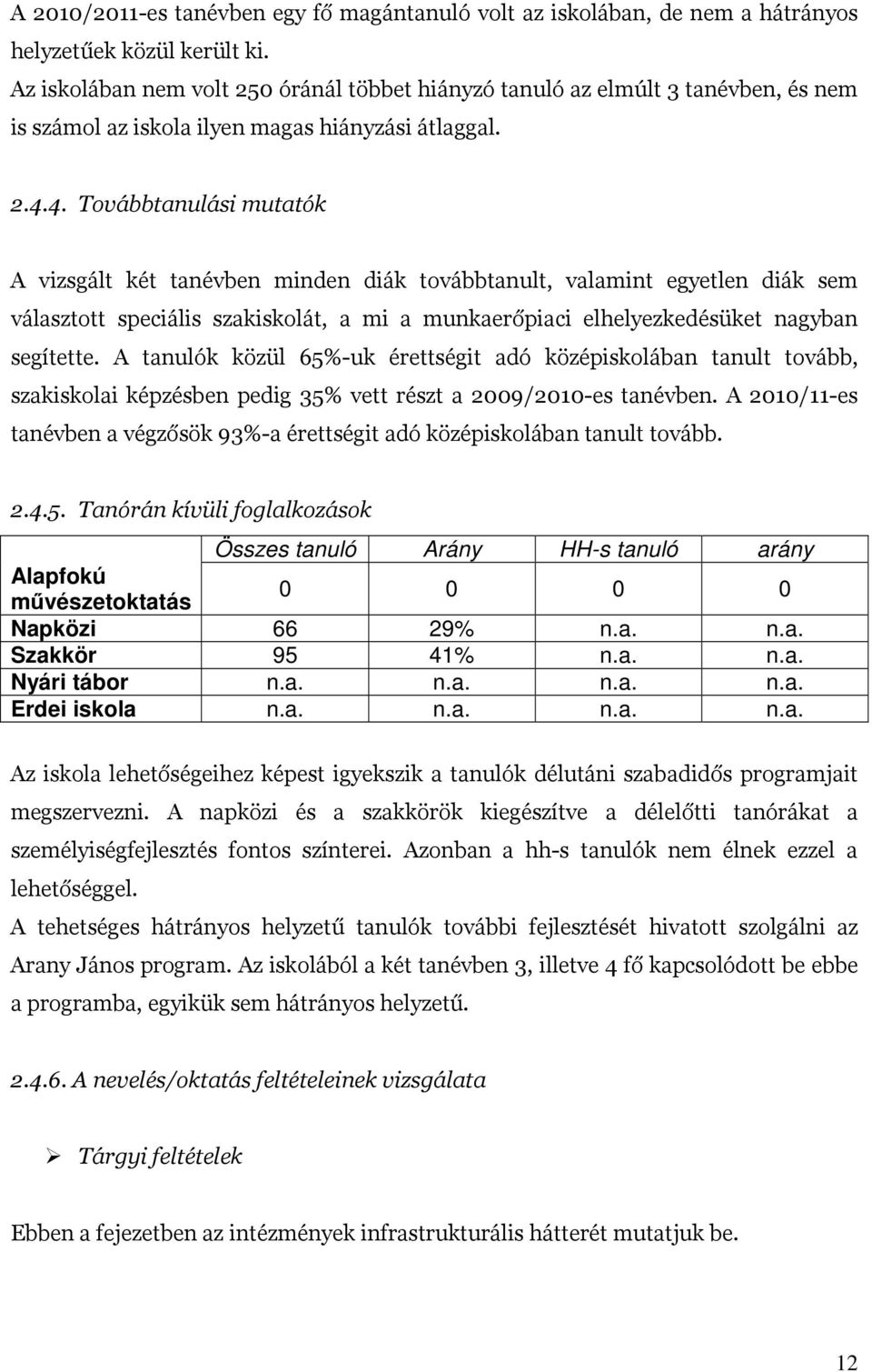 4. Továbbtanulási mutatók A vizsgált két tanévben minden diák továbbtanult, valamint egyetlen diák sem választott speciális szakiskolát, a mi a munkaerőpiaci elhelyezkedésüket nagyban segítette.