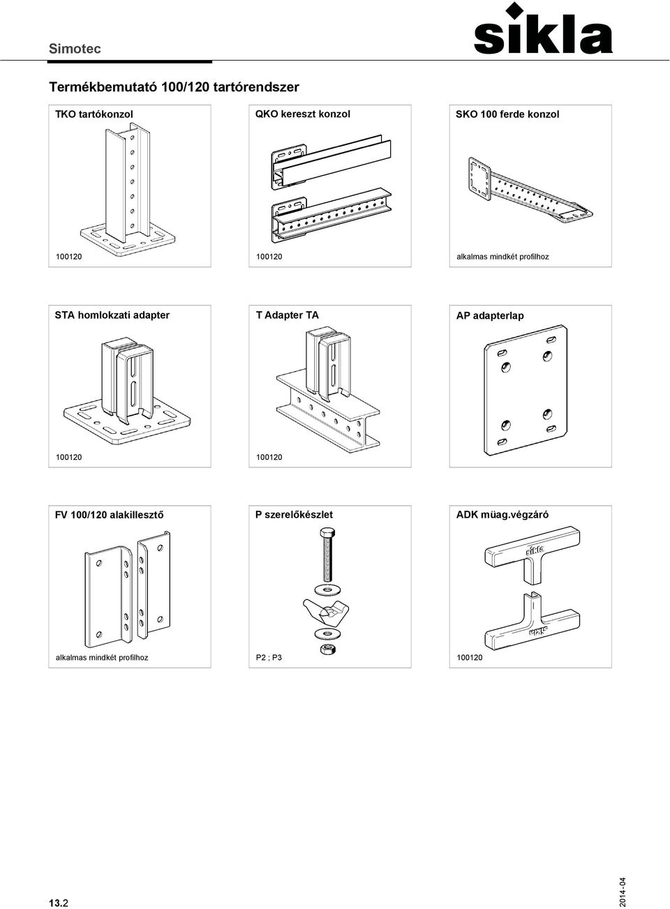 adapter T Adapter TA AP adapterlap 100120 100120 FV 100/120 alakillesztő P