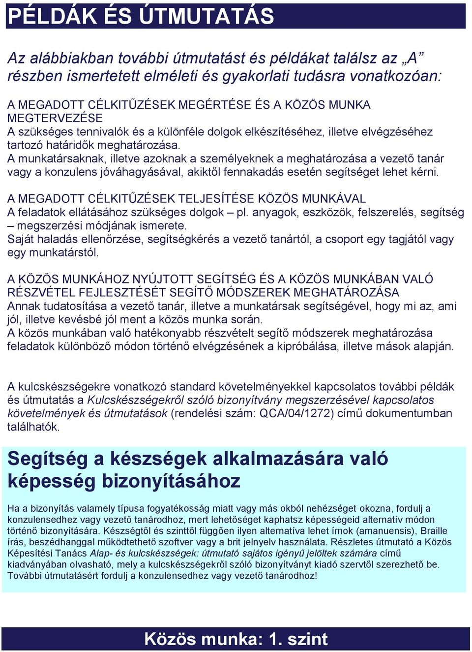 A munkatársaknak, illetve azoknak a személyeknek a meghatározása a vezető tanár vagy a konzulens jóváhagyásával, akiktől fennakadás esetén segítséget lehet kérni.