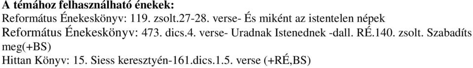 verse- És miként az istentelen népek Református Énekeskönyv: 473.