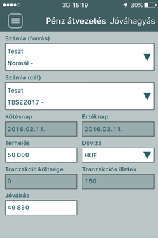 Android ios Belső pénz átvezetés: Pénzátvezetési tranzakcióval az értékpapír nyilvántartási-számlájáról pénzösszeg vezethető át a Tartós Befektetési Számlájára, kizárólag annak
