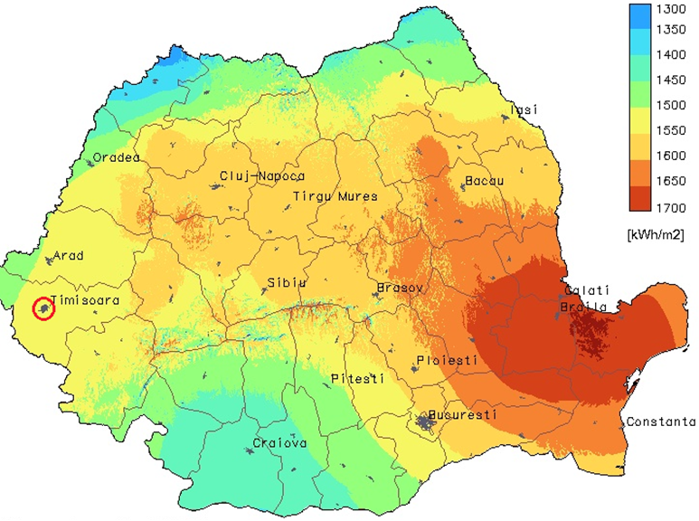 Smart City initiatives in Timisoara Solar energy Timisoara lays in a medium good solar region in Romania (Figure 3), making solar energy attractive for investments.