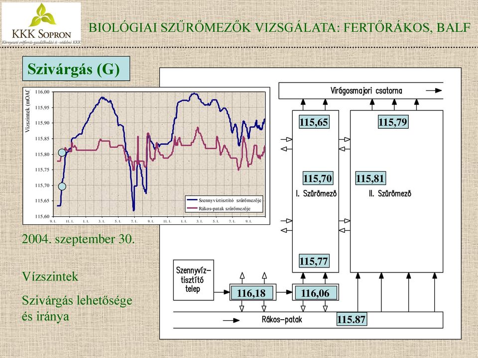 Rákos-patak szűrőmezője 115,60 9. 1. 11. 1. 1. 1. 3. 1. 5. 1. 7. 1. 9. 1. 11. 1. 1. 1. 3. 1. 5. 1. 7. 1. 9. 1. 2004.