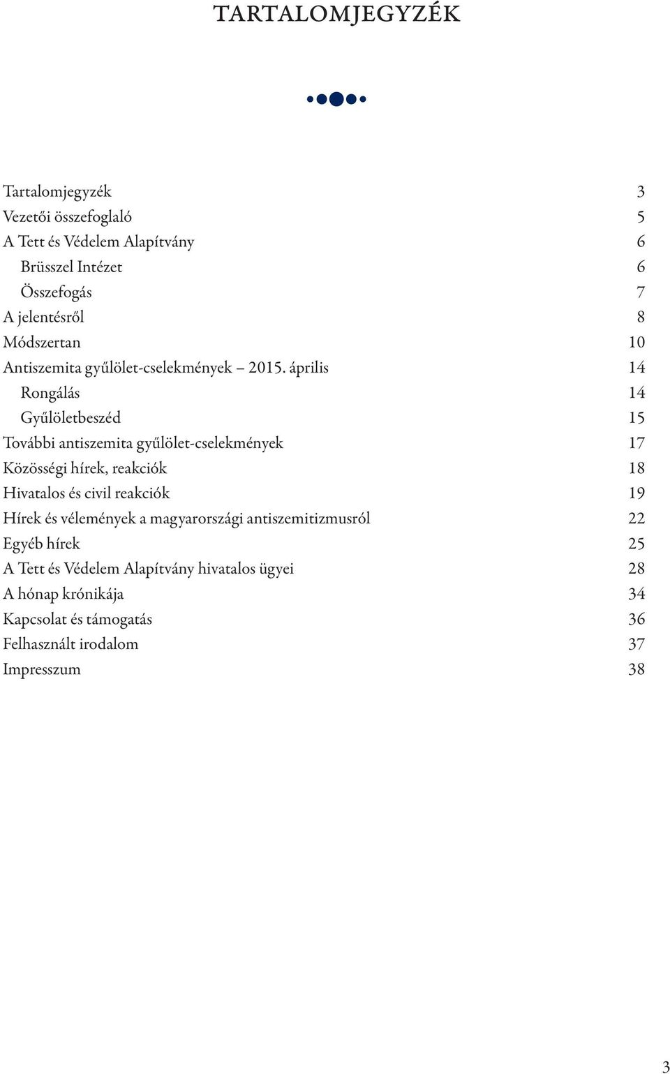 április 14 Rongálás 14 Gyűlöletbeszéd 15 További antiszemita gyűlölet-cselekmények 17 Közösségi hírek, reakciók 18 Hivatalos és civil