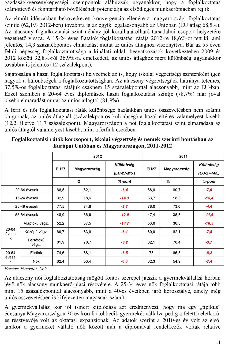 Az alacsony foglalkoztatási szint néhány jól körülhatárolható társadalmi csoport helyzetére vezethető vissza.