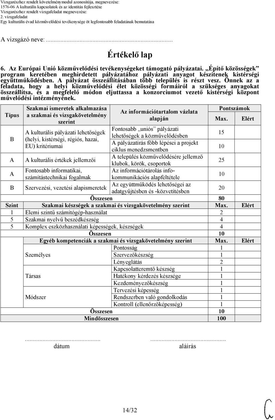 Önnek az a feladata, hogy a helyi közművelődési élet közösségi formáiról a szükséges anyagokat összeállítsa, és a megfelelő módon eljuttassa a konzorciumot vezető kistérségi központ művelődési