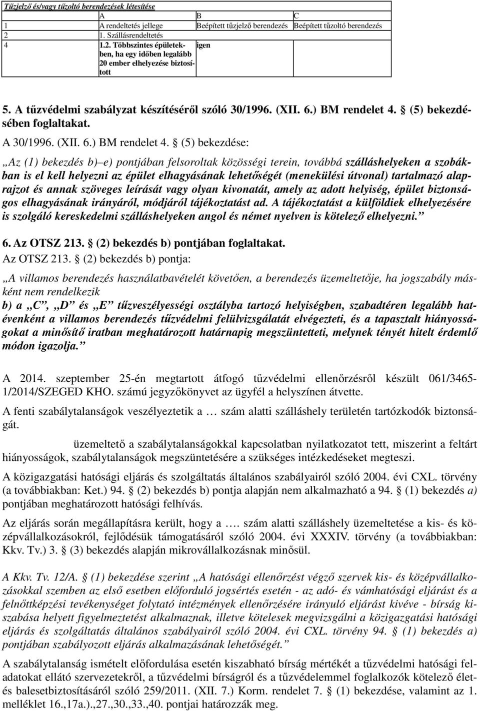 (5) bekezdésében foglaltakat. A 30/1996. (XII. 6.) BM rendelet 4.