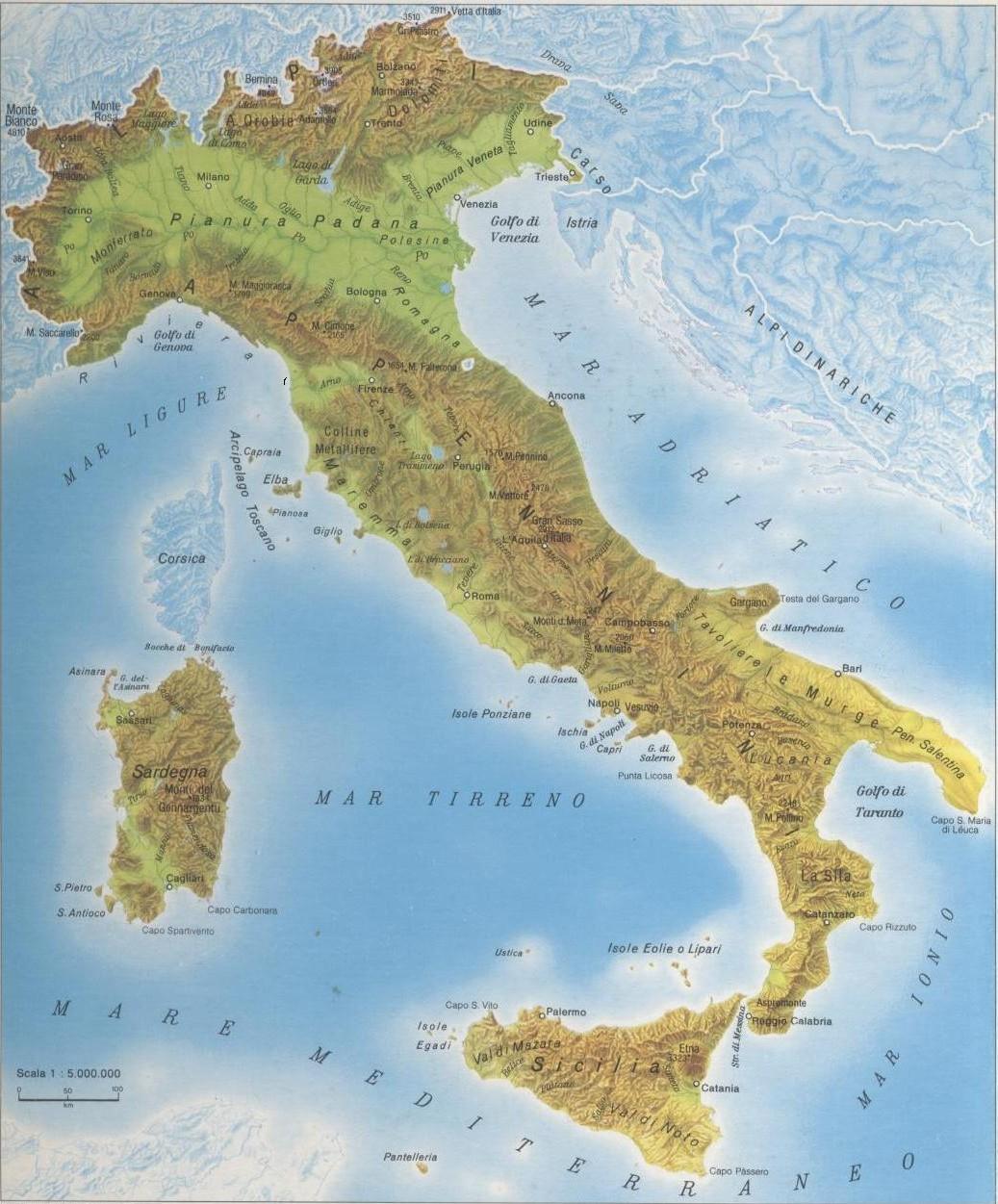 Olaszország Területe: 30 millió ha 2/3- hegyvidék