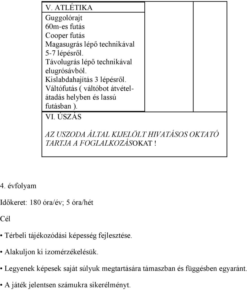 ÚSZÁS AZ USZODA ÁLTAL KIJELÖLT HIVATÁSOS OKTATÓ TARTJA A FOGLALKOZÁSOKAT! 4.