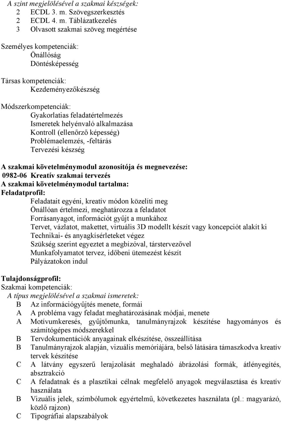 Szövegszerkesztés 2 ECDL 4. m.