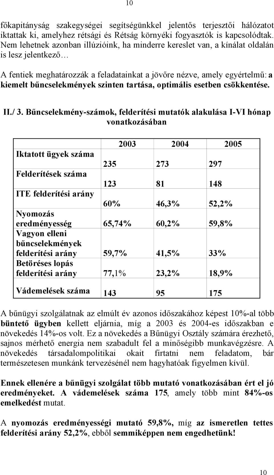 szinten tartása, optimális esetben csökkentése. II./ 3.