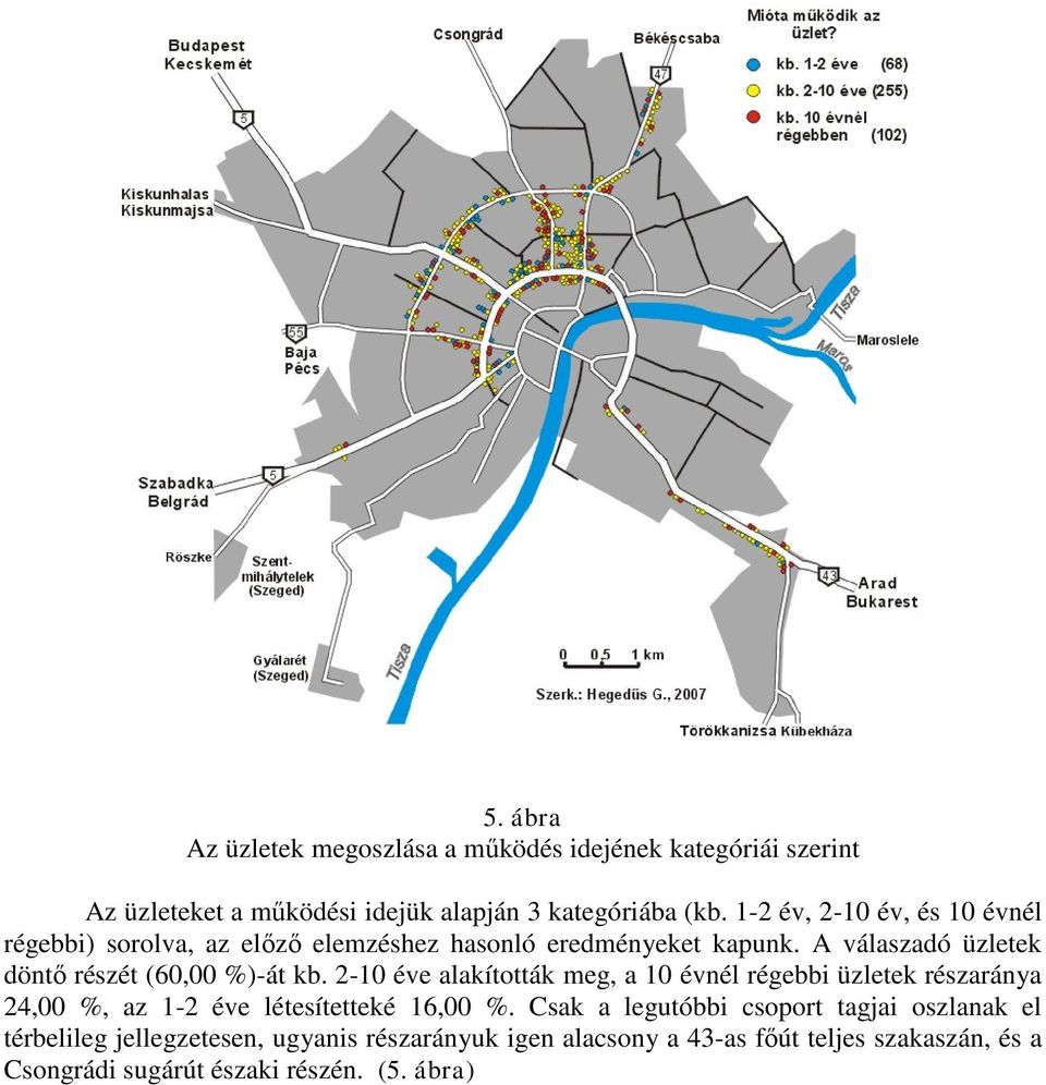 A válaszadó üzletek döntő részét (60,00 %)-át kb.