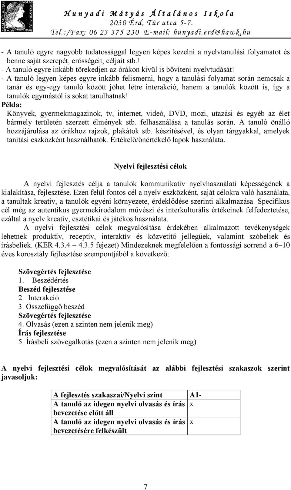 - A tanuló legyen képes egyre inkább felismerni, hogy a tanulási folyamat során nemcsak a tanár és egy-egy tanuló között jöhet létre interakció, hanem a tanulók között is, így a tanulók egymástól is