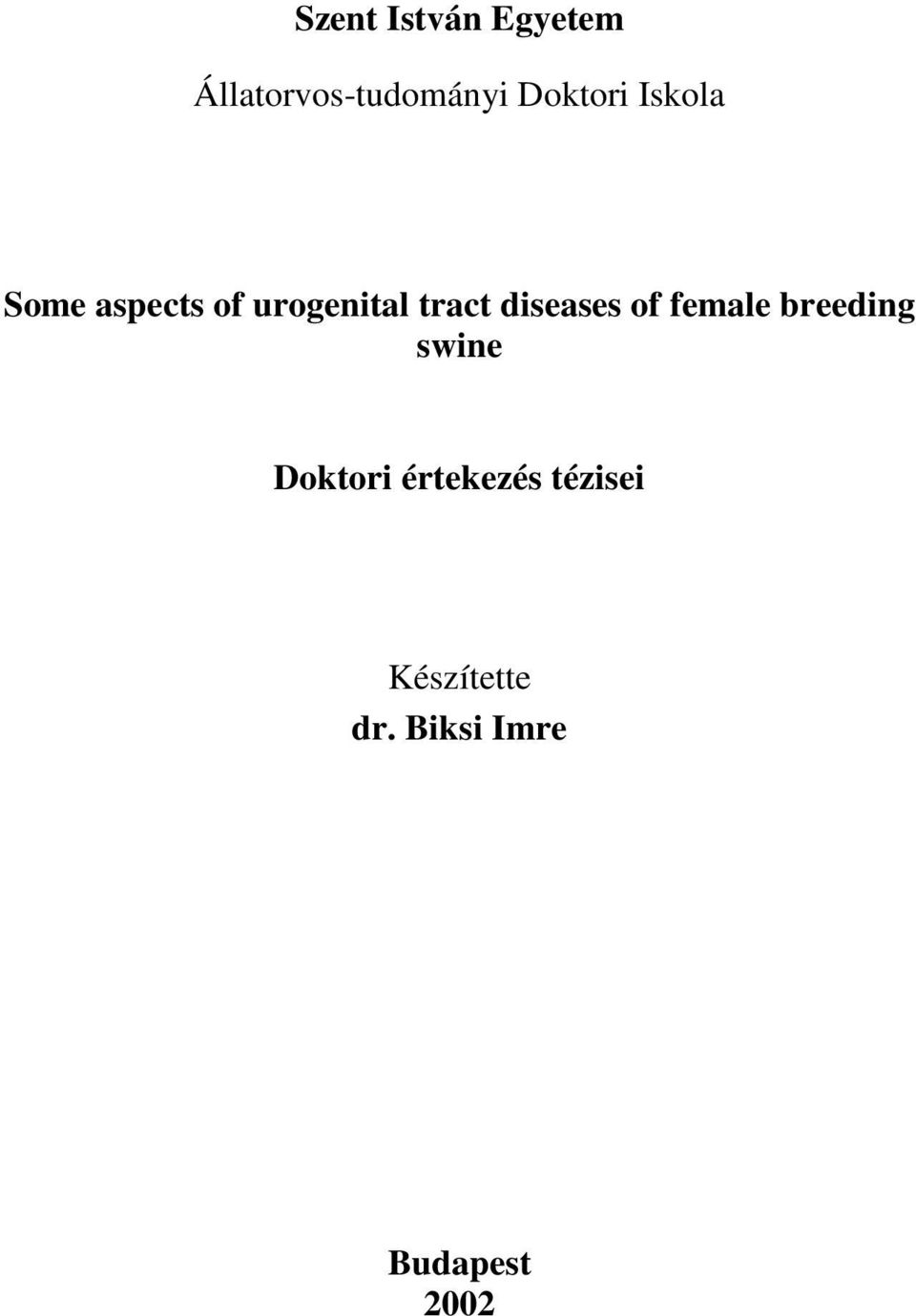 diseases of female breeding swine Doktori