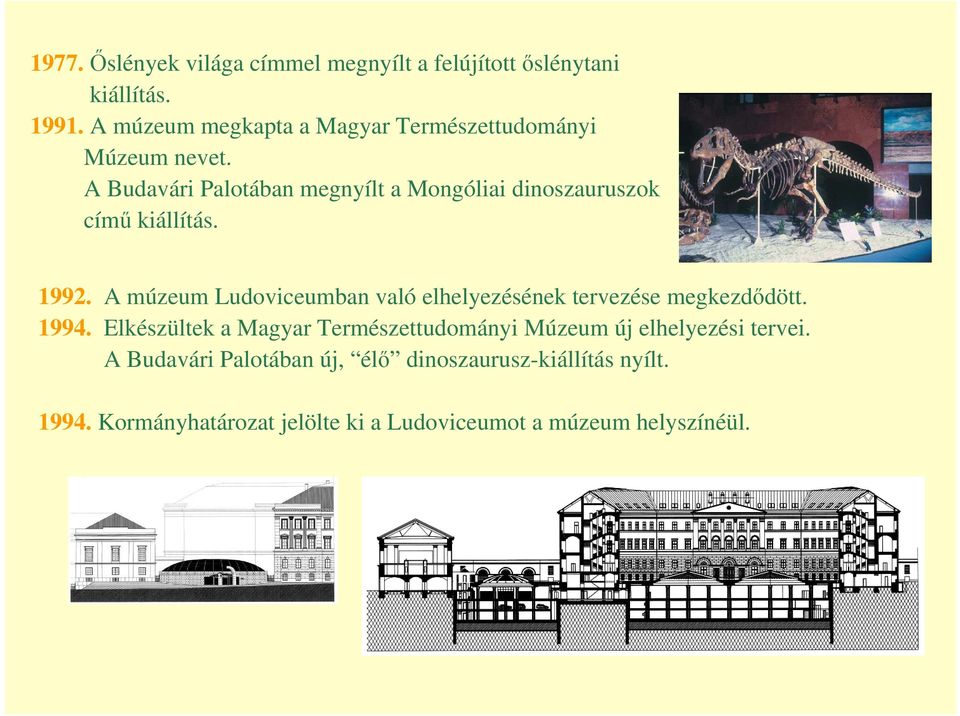 A Budavári Palotában megnyílt a Mongóliai dinoszauruszok című kiállítás. 1992.