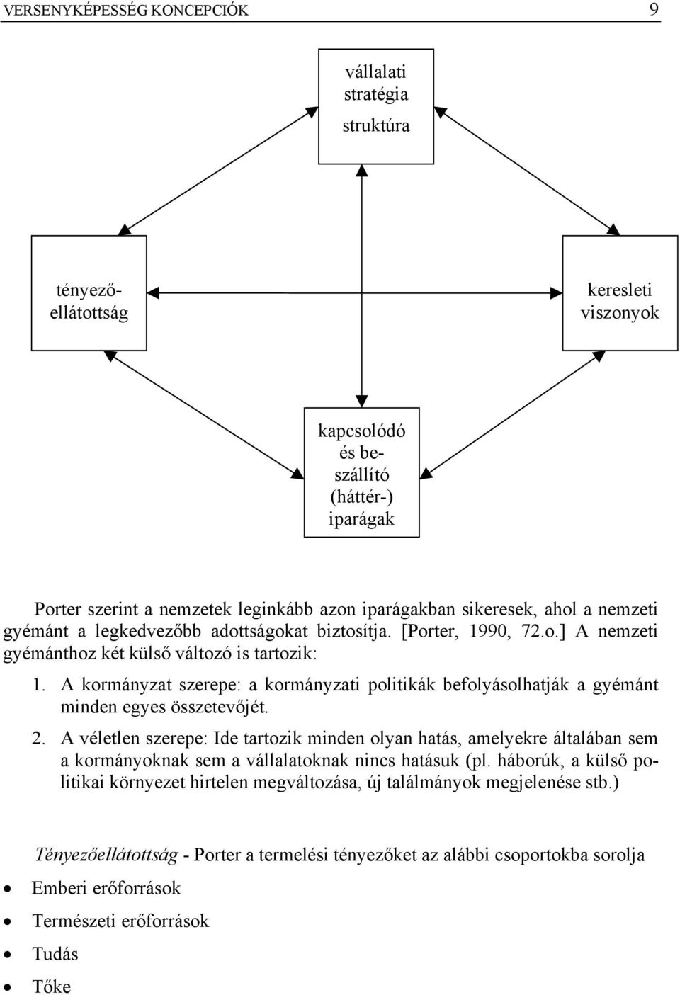 A kormányzat szerepe: a kormányzati politikák befolyásolhatják a gyémánt minden egyes összetevőjét. 2.