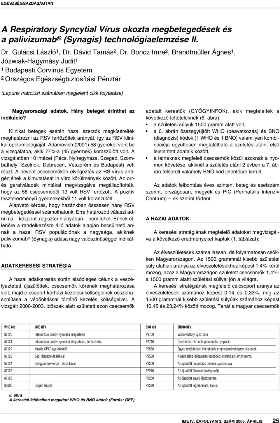 adatok. Hány beteget érinthet az indikáció? Klinikai betegek esetén hazai szerzôk megkísérelték meghatározni az RSV fertôzöttek arányát, így az RSV klinikai epidemiológiáját.