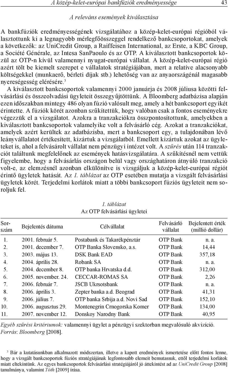 A kiválasztott bankcsoportok közül az OTP-n kívül valamennyi nyugat-európai vállalat.