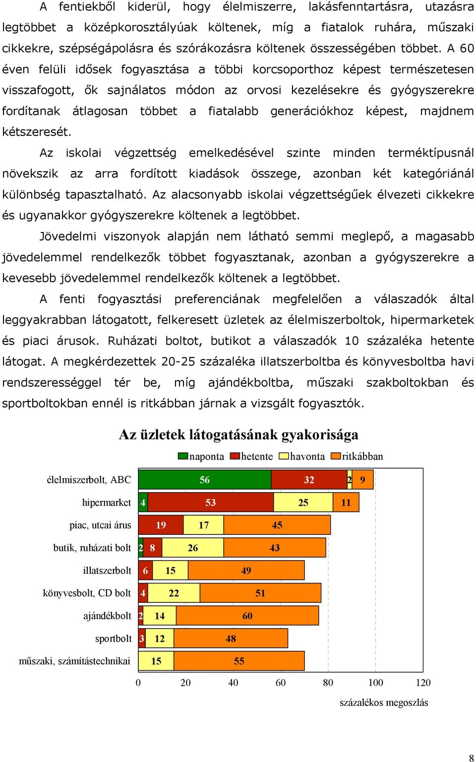 A 60 éven felüli idősek fogyasztása a többi korcsoporthoz képest természetesen visszafogott, ők sajnálatos módon az orvosi kezelésekre és gyógyszerekre fordítanak átlagosan többet a fiatalabb