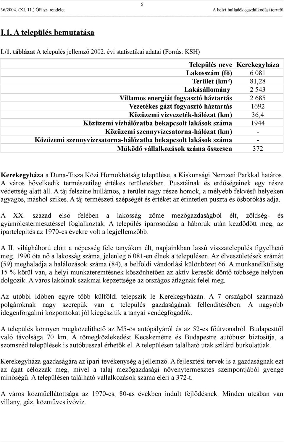 háztartás 1692 Közüzemi vízvezeték-hálózat (km) 36,4 Közüzemi vízhálózatba bekapcsolt lakások száma 1944 Közüzemi szennyvízcsatorna-hálózat (km) - Közüzemi szennyvízcsatorna-hálózatba bekapcsolt