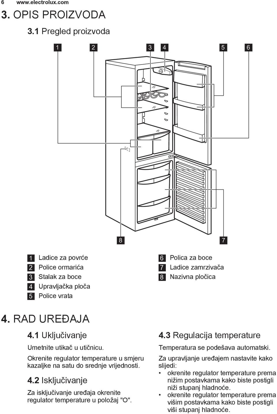 RAD UREĐAJA 4.1 Uključivanje Umetnite utikač u utičnicu. Okrenite regulator temperature u smjeru kazaljke na satu do srednje vrijednosti. 4.2 Isključivanje Za isključivanje uređaja okrenite regulator temperature u položaj "O".