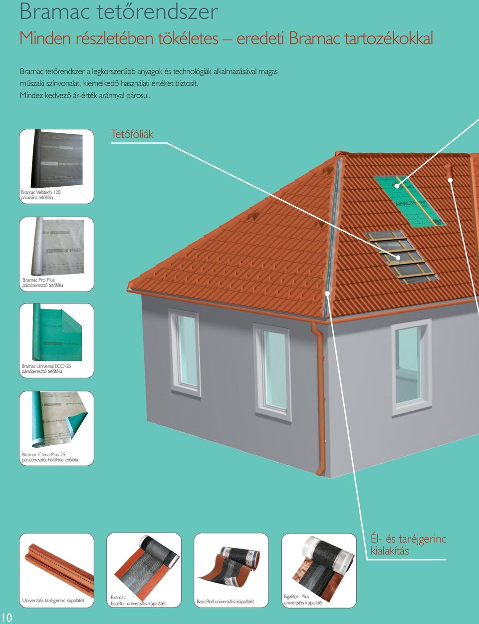 Tetôfóliák Bramac Veltitech 120 párazáró tetôfólia Bramac Pro Plus páraáteresztô tetôfólia Bramac Universal ECO-2S páraáteresztô tetôfólia Bramac Clima Plus