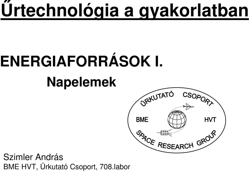 ENERGIAFORRÁSOK I.