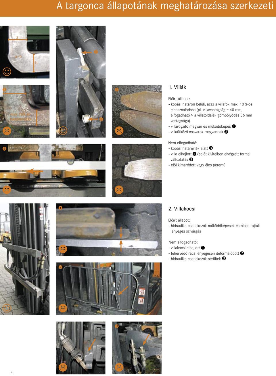 villavastagság = 40 mm, elfogadható > a villatoldalék gömbölyödés 36 mm vastagságú) - villarögzítő megvan és működőképes - villaütköző csavarok megvannak -