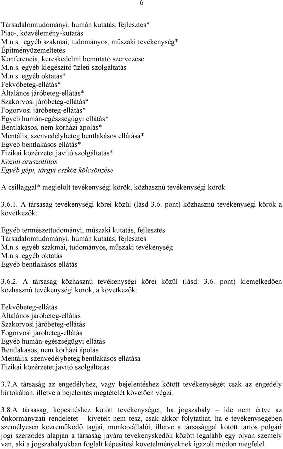 ellátás* Bentlakásos, nem kórházi ápolás* Mentális, szenvedélybeteg bentlakásos ellátása* Egyéb bentlakásos ellátás* Fizikai közérzetet javító szolgáltatás* Közúti áruszállítás Egyéb gépi, tárgyi