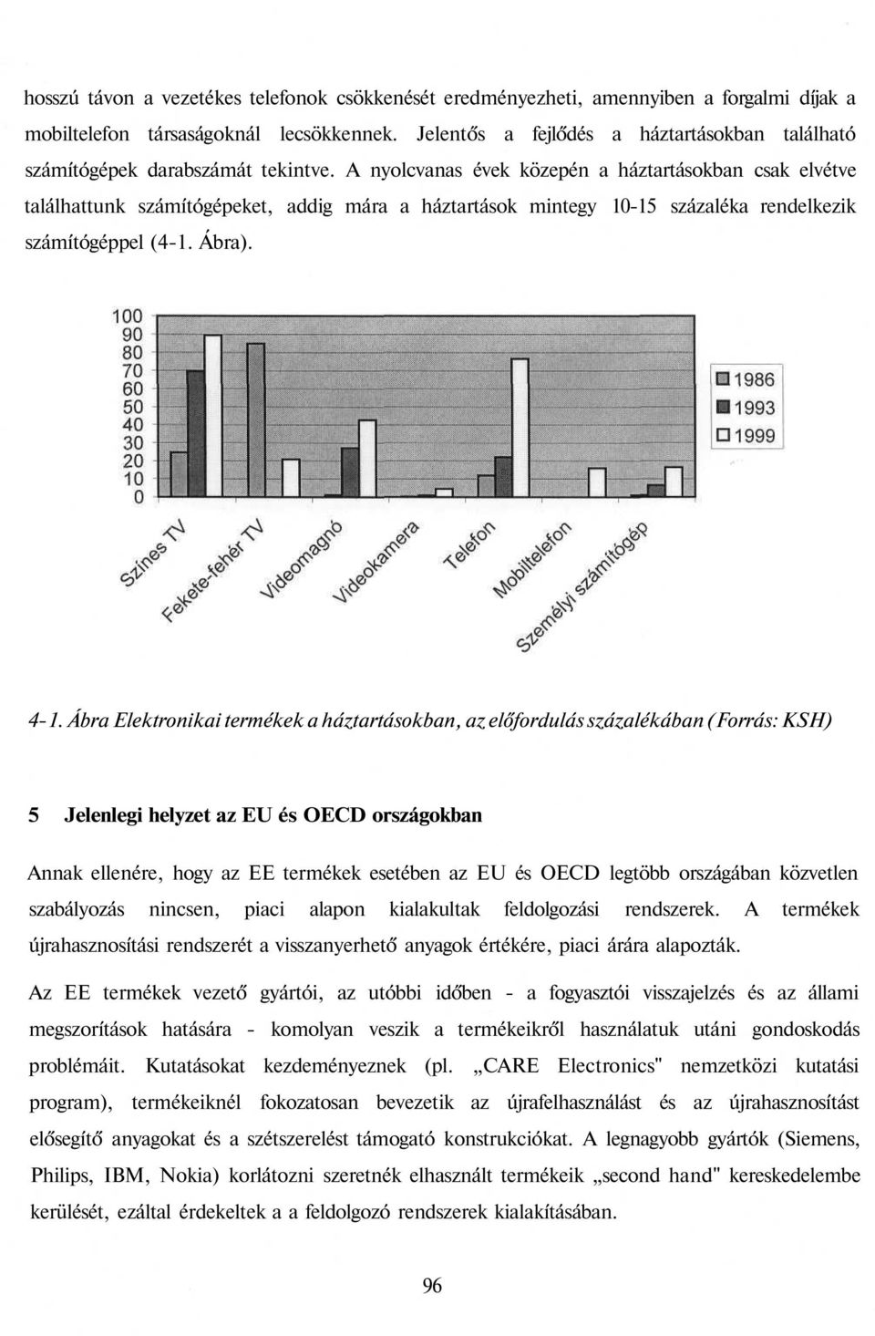 A nyolcvanas évek közepén a háztartásokban csak elvétve találhattunk számítógépeket, addig mára a háztartások mintegy 10-15 százaléka rendelkezik számítógéppel (4-1. Ábra). 4-1.