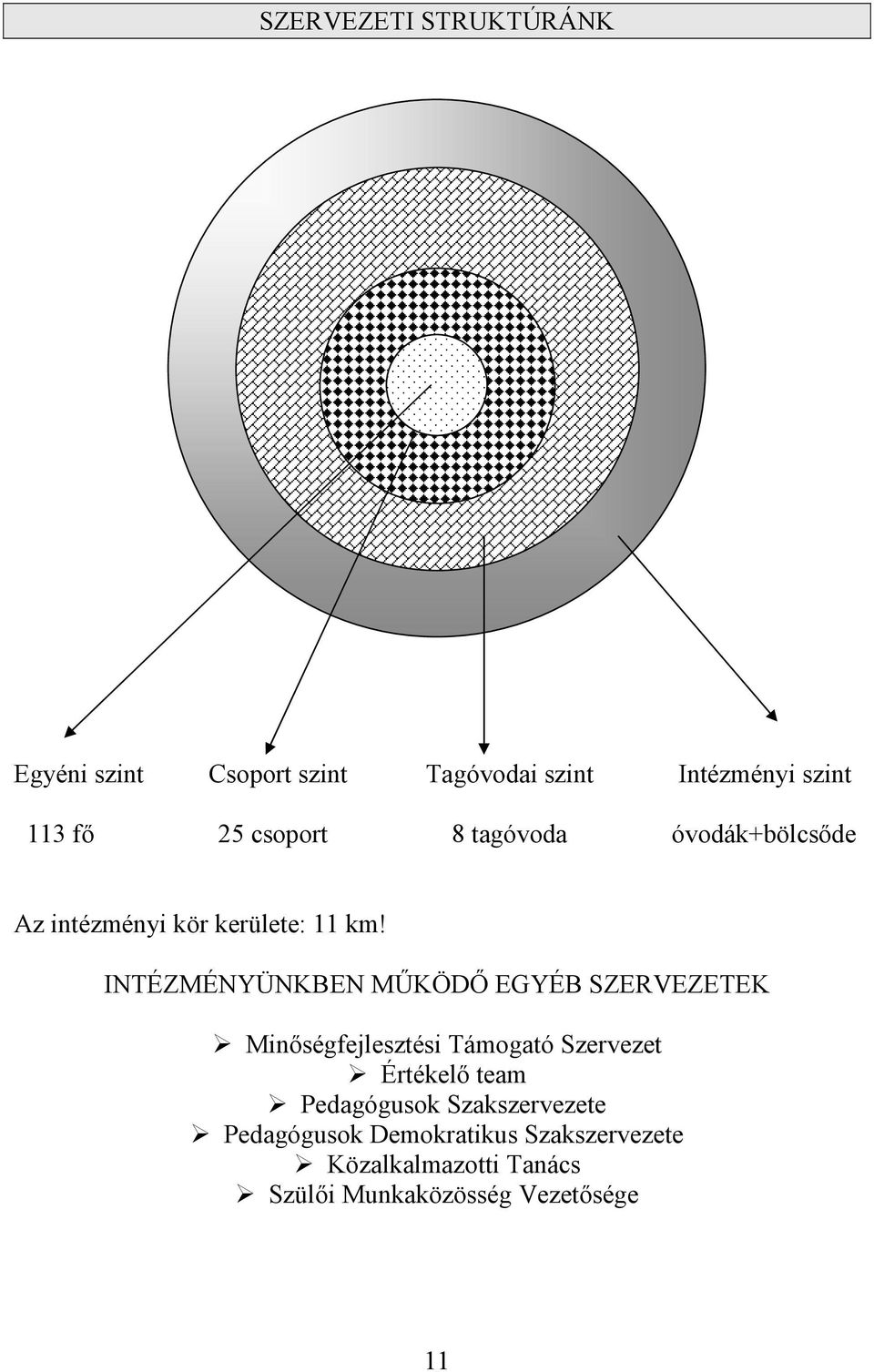 INTÉZMÉNYÜNKBEN MŰKÖDŐ EGYÉB SZERVEZETEK Minőségfejlesztési Támogató Szervezet Értékelő team