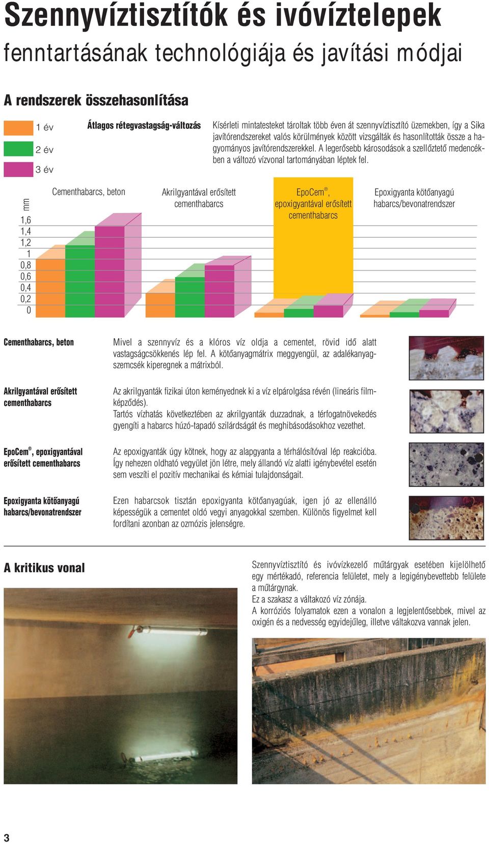 A legerôsebb károsodások a szellôztetô medencékben a változó vízvonal tartományában léptek fel.