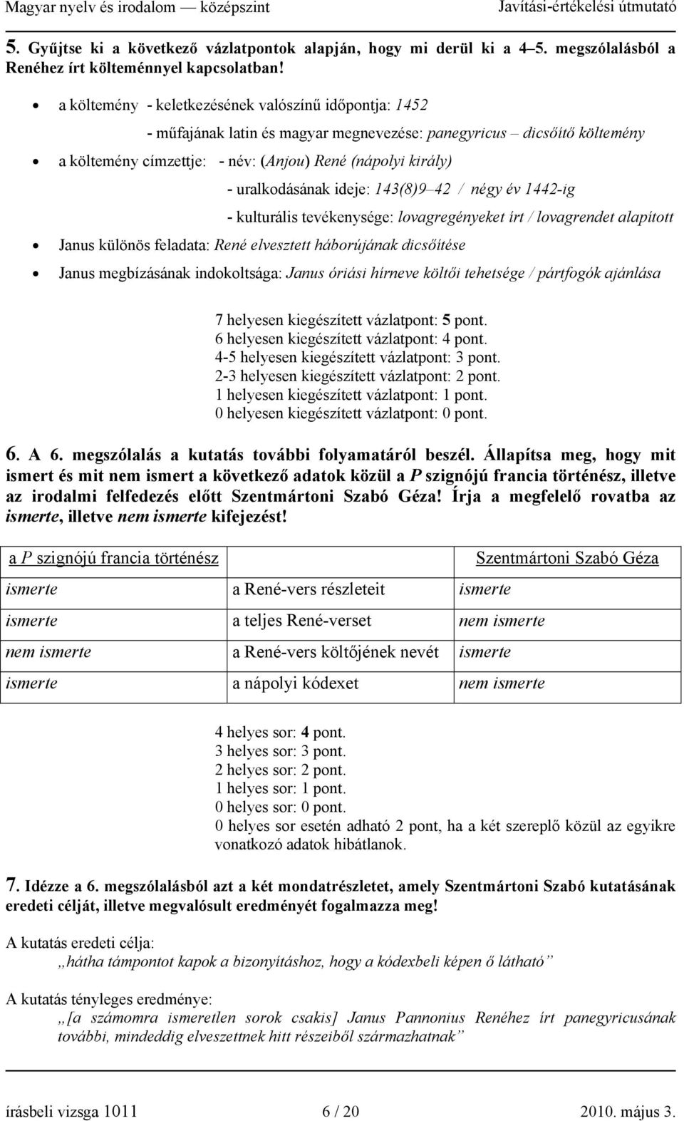 uralkodásának ideje: 143(8)9 42 / négy év 1442-ig - kulturális tevékenysége: lovagregényeket írt / lovagrendet alapított Janus különös feladata: René elvesztett háborújának dicsőítése Janus