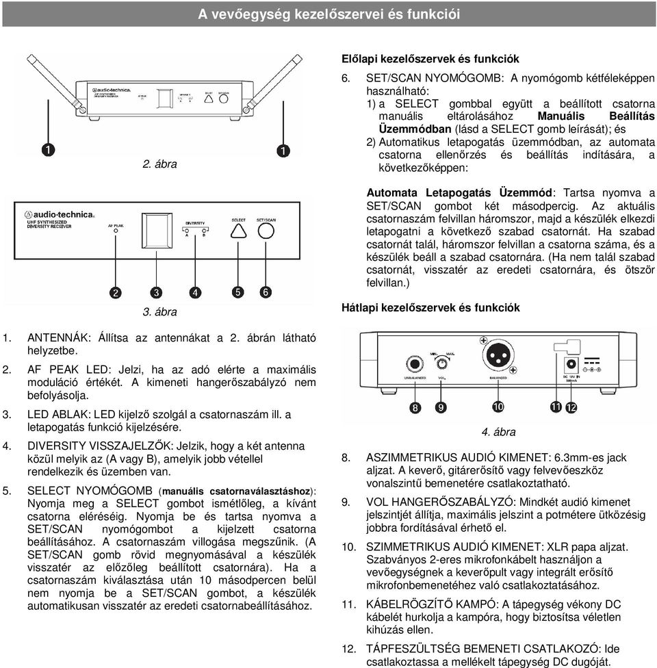 Automatikus letapogatás üzemmódban, az automata csatorna ellenırzés és beállítás indítására, a következıképpen: Automata Letapogatás Üzemmód: Tartsa nyomva a SET/SCAN gombot két másodpercig.