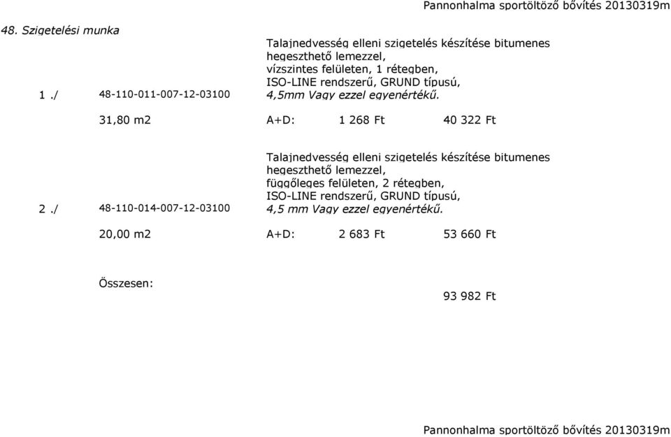 rendszerű, GRUND típusú, 1./ 48-110-011-007-12-03100 4,5mm Vagy ezzel egyenértékű.