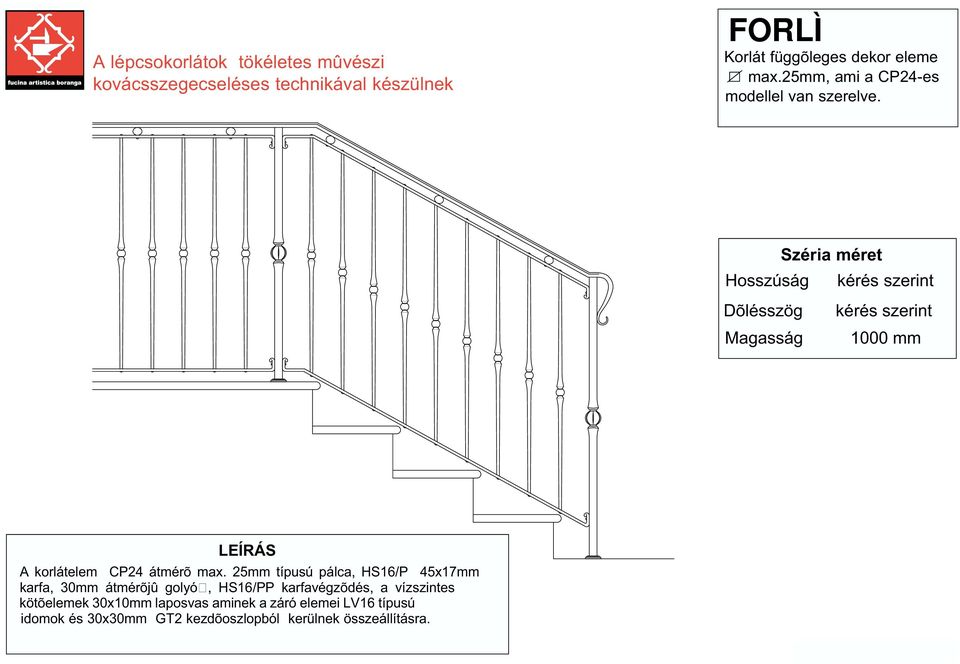 karfavégzõdés, a vízszintes kötõelemek 30x10mm laposvas aminek a záró