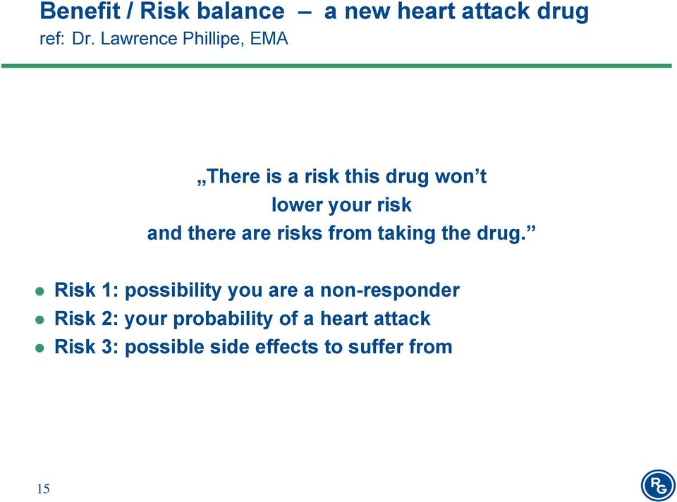 there are risks from taking the drug.