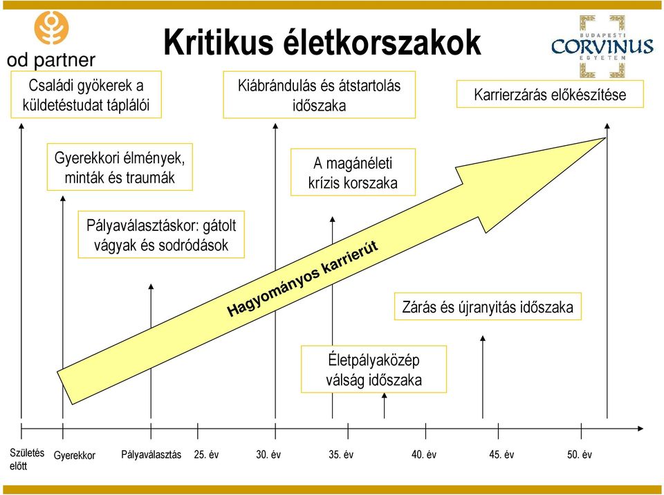 Pályaválasztáskor: gátolt vágyak és sodródások Hagyományos karrierút Zárás és újranyitás idıszaka