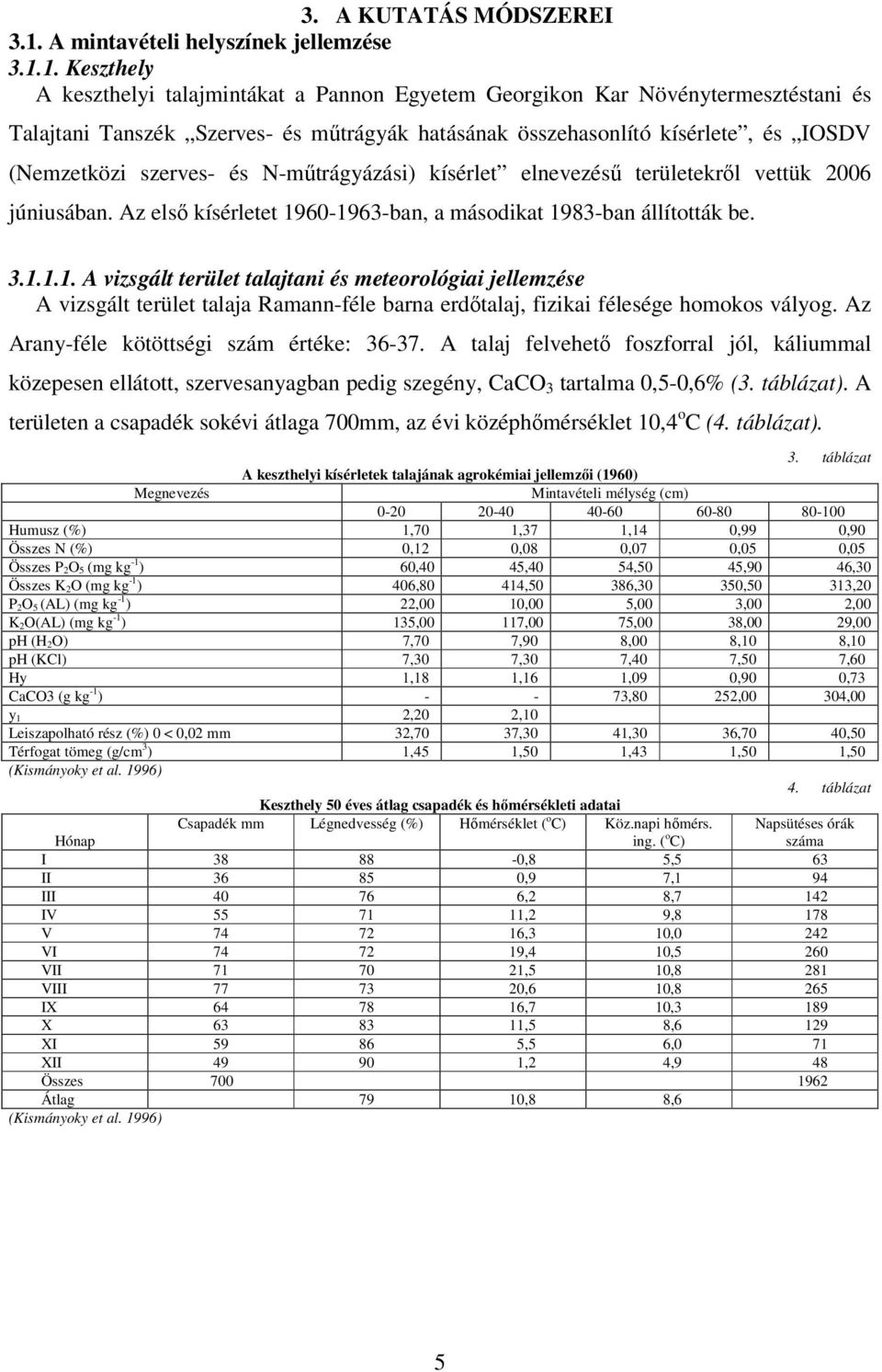 1. Keszthely A keszthelyi tljmintákt Pnnon Egyetem Georgikon Kr Növénytermesztéstni és Tljtni Tnszék Szerves- és műtrágyák htásánk összehsonlító kísérlete, és IOSDV (Nemzetközi szerves- és