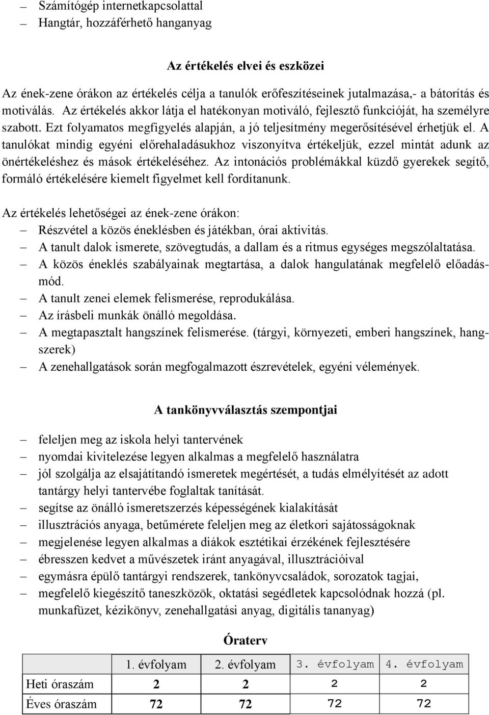 A tanulókat mindig egyéni előrehaladásukhoz viszonyítva értékeljük, ezzel mintát adunk az önértékeléshez és mások értékeléséhez.