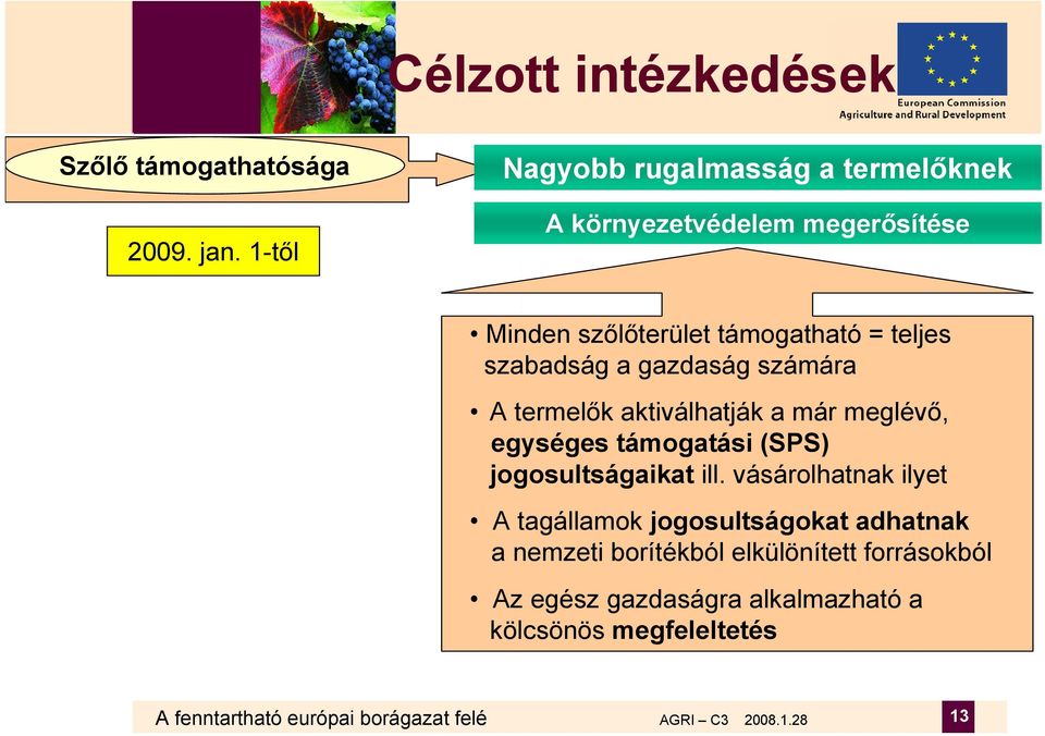 gazdaság számára A termelők aktiválhatják a már meglévő, egységes támogatási (SPS) jogosultságaikat ill.