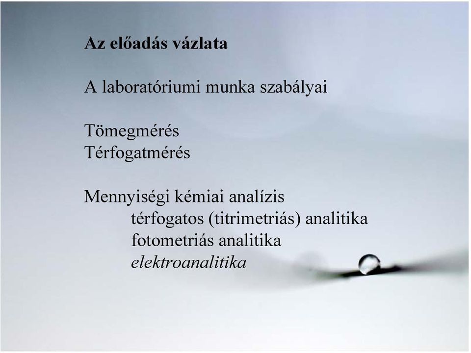 Mennyiségi kémiai analízis térfogatos