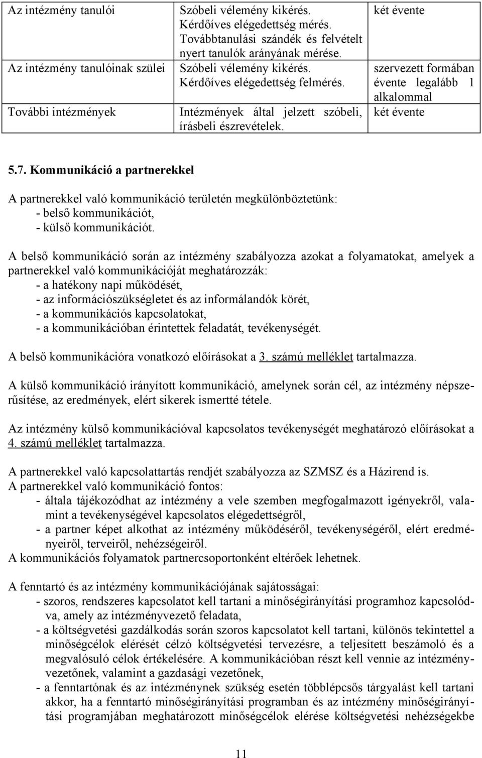 Kommunikáció a partnerekkel A partnerekkel való kommunikáció területén megkülönböztetünk: - belső kommunikációt, - külső kommunikációt.