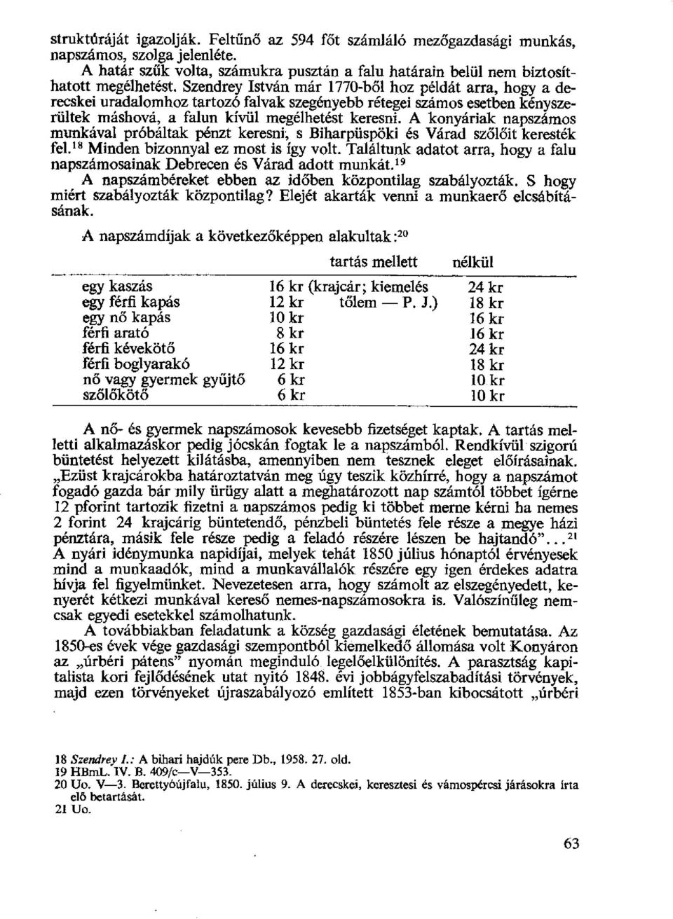 A konyáriak napszámos munkával próbáltak pénzt keresni; s Biharpüspöki és Várad sző lőit keresték fel." Minden bizonnyal ez most is igy volt.