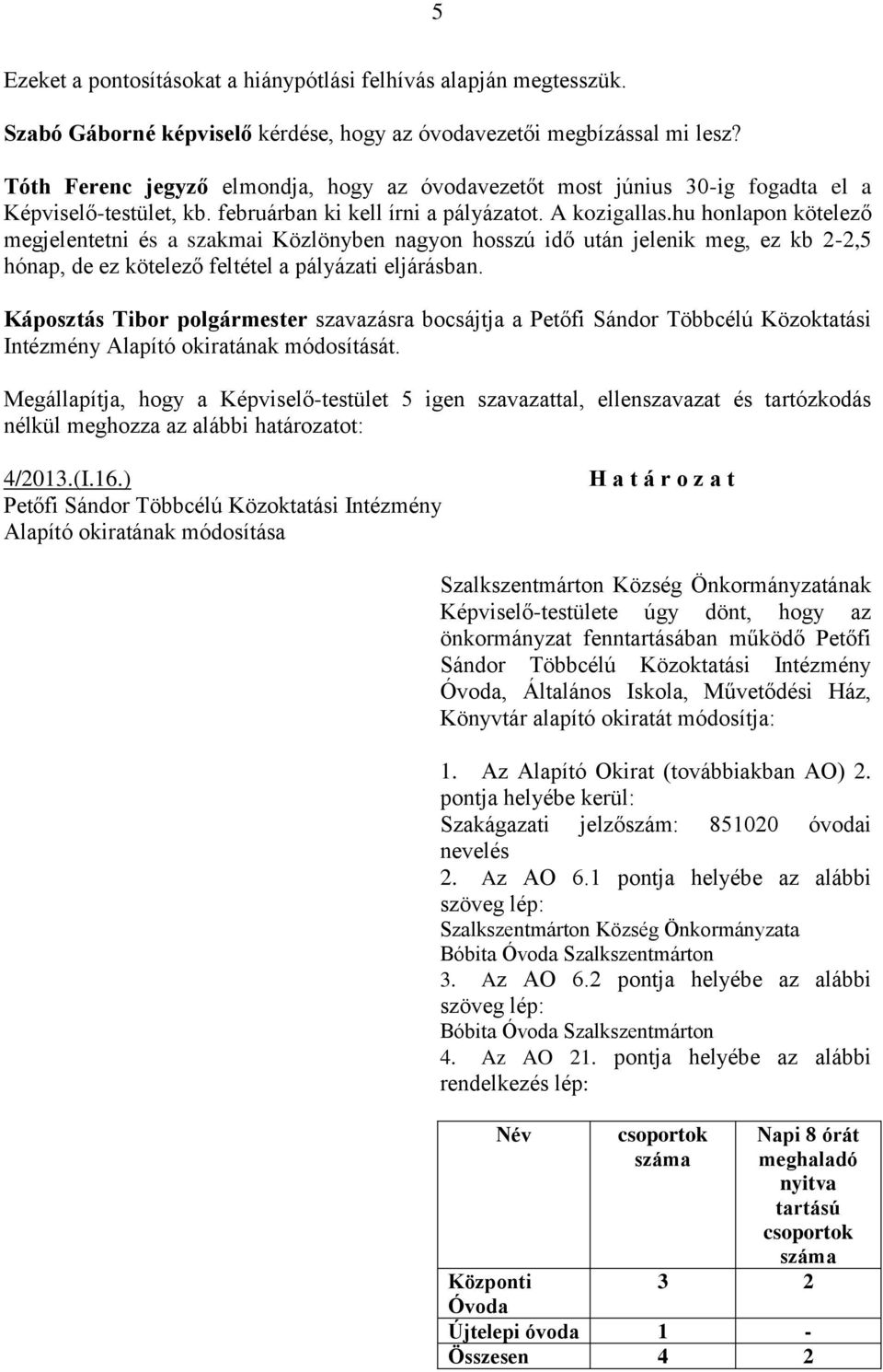 hu honlapon kötelező megjelentetni és a szakmai Közlönyben nagyon hosszú idő után jelenik meg, ez kb 2-2,5 hónap, de ez kötelező feltétel a pályázati eljárásban.