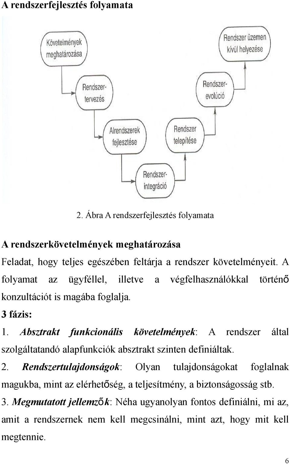 A folyamat az ügyféllel, illetve a végfelhasználókkal történő konzultációt is magába foglalja. 3 fázis: 1.