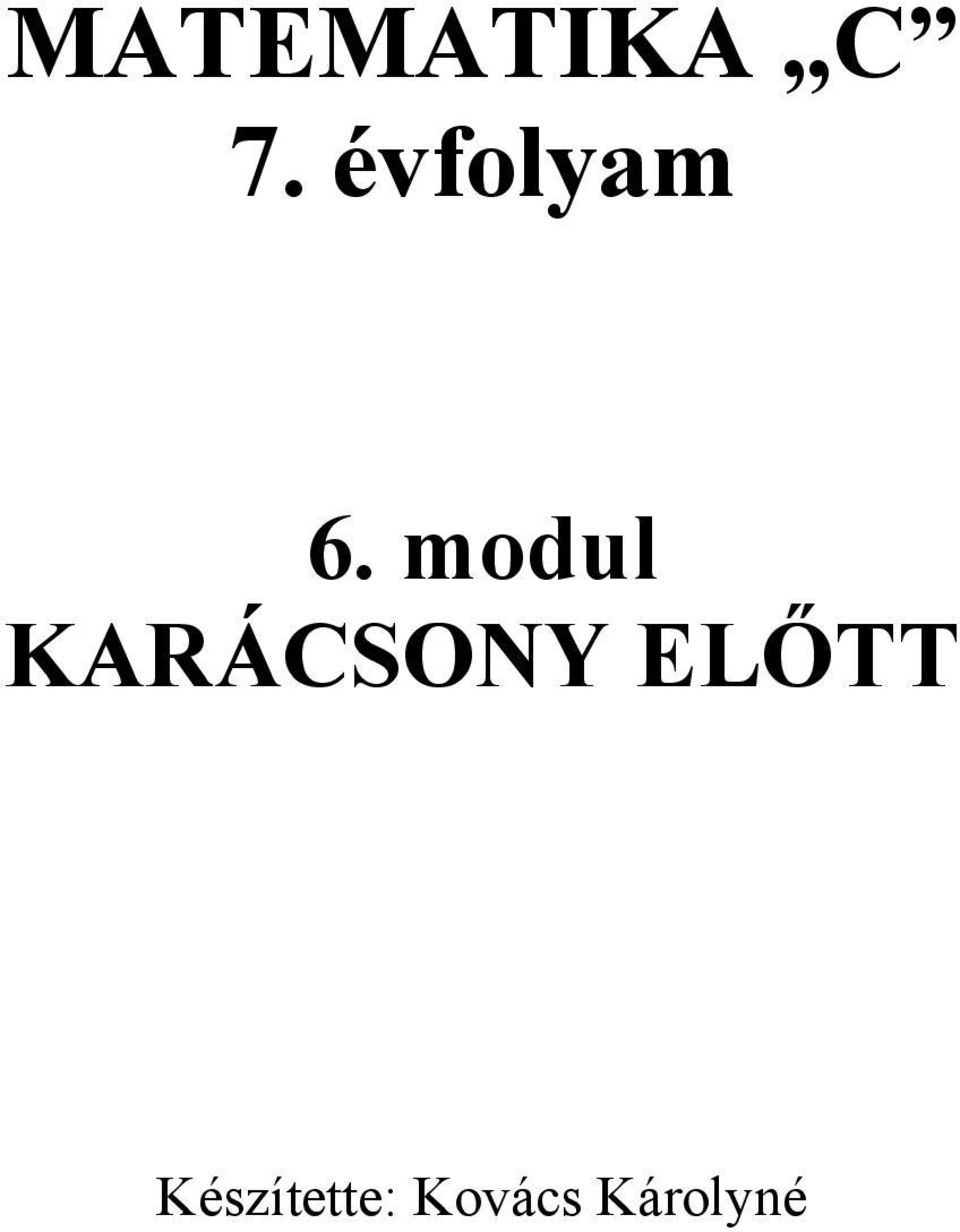 modul KARÁCSONY