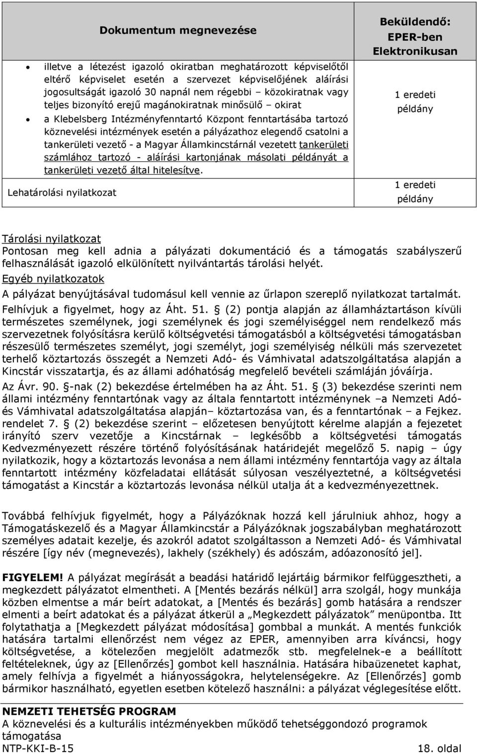 tankerületi vezető - a Magyar Államkincstárnál vezetett tankerületi számlához tartozó - aláírási kartonjának másolati példányát a tankerületi vezető által hitelesítve.